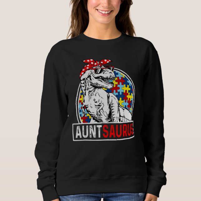 Auntsaurus Rex Dinosaur Autism Aunt Saurus Family  Sweatshirt (Vorderseite)