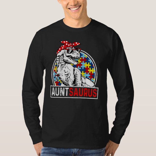 Auntsaurus Rex Dinosaur Autism Aunt Saurus Family  T-Shirt (Vorderseite)