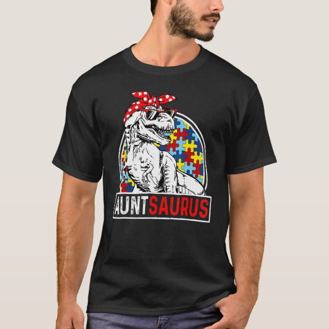 Auntsaurus Rex Dinosaur Autism Aunt Saurus Family  T-Shirt (Vorderseite)