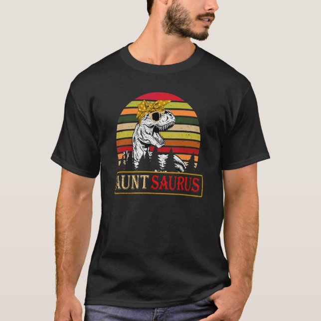 Auntsaurus Rex Dinosaur Tunt Saurus Familienmütter T-Shirt (Vorderseite)