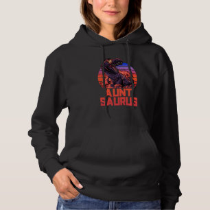 Auntsaurus T Rex Tuntie Tunt Saurus Retro 80er Din Hoodie