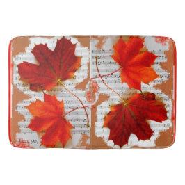 Auntumn Blätter mit Musik Badematte