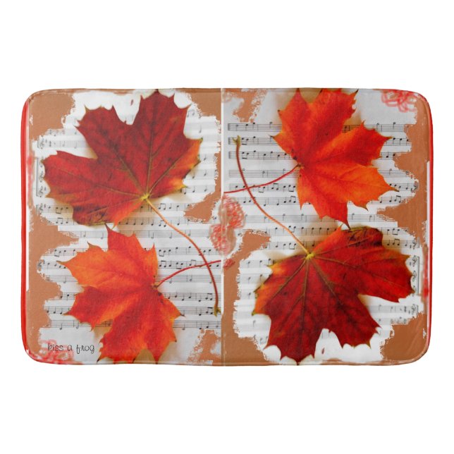 Auntumn Blätter mit Musik Badematte (Vorderseite)