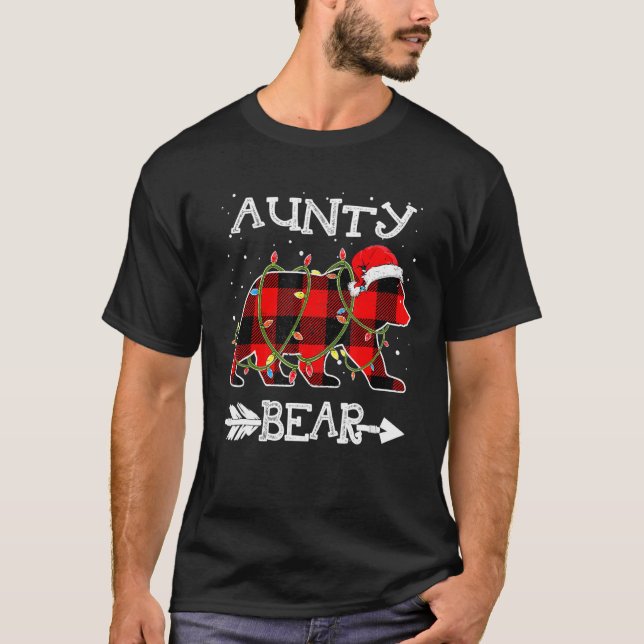 Aunty Bear Red Buffalo Karierte Mama Bear Pajama T-Shirt (Vorderseite)
