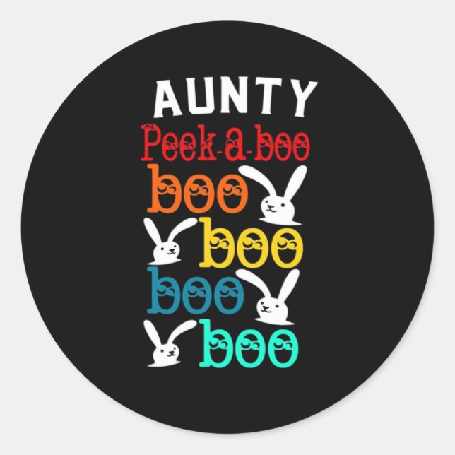 Aunty Bunny Game für Neugierige Kinder Erwachsene Runder Aufkleber (Vorderseite)