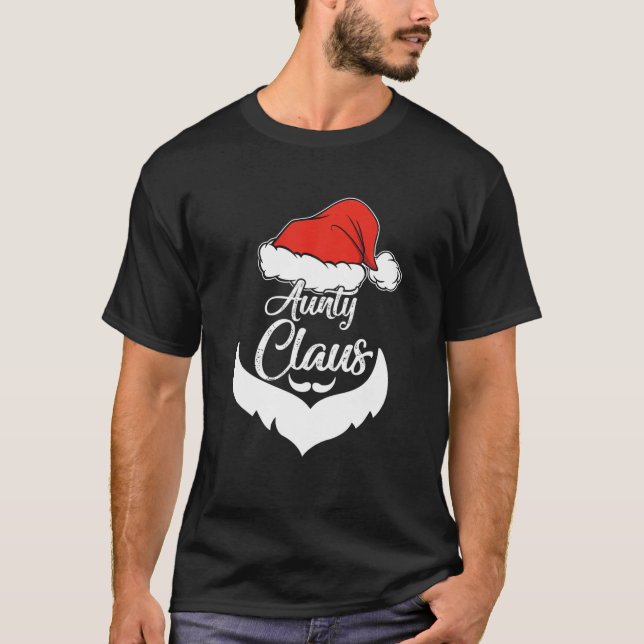 Aunty Claus Christmas Pajamas Weihnachtskostüme T-Shirt (Vorderseite)