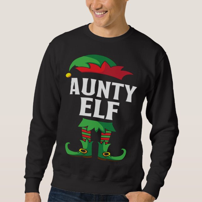 Aunty Elf Costume Christmas Holiday Matching Famil Sweatshirt (Vorderseite)