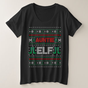 Aunty Elf Ugly Weihnachtssüßer Große Größe T-Shirt