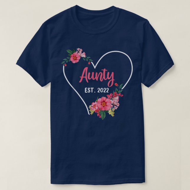 Aunty Est 2022 , Niece Nephew Pregnancy Announceme T-Shirt (Design vorne)