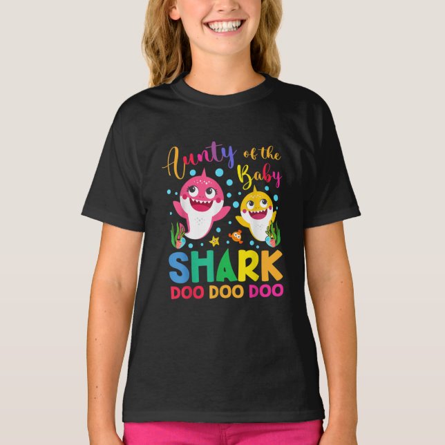 Aunty Of The Baby Shark Birthday Aunty Shark  T-Shirt (Vorderseite)