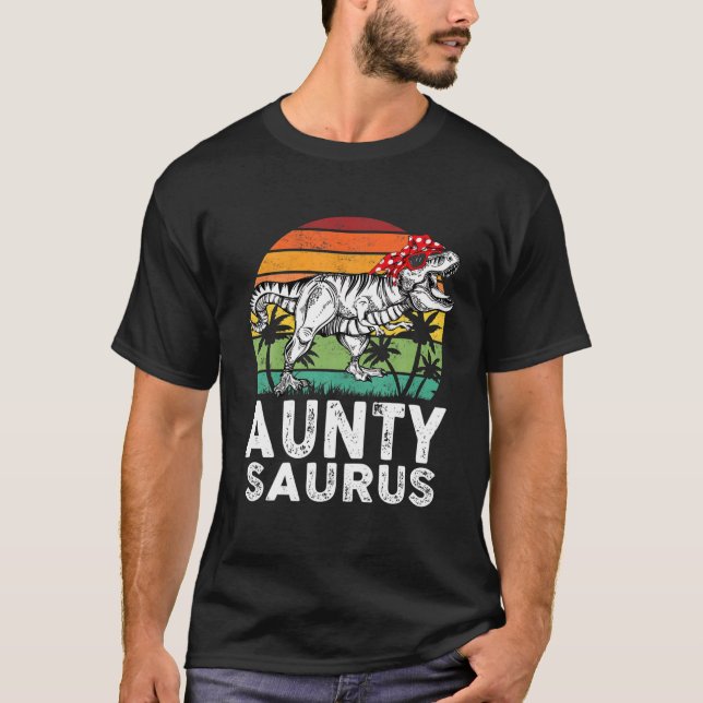 Auntysaurus Funny T Rex Dinosaur Aunty Saurus Fami T-Shirt (Vorderseite)