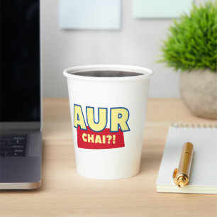 Aur Chai Spaß Party Cups, Funny Chai Tea Pun Pappbecher