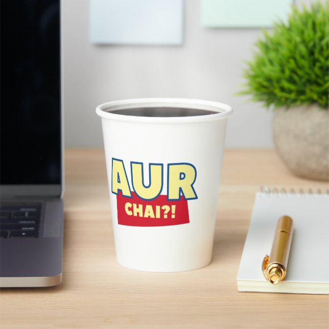 Aur Chai Spaß Party Cups, Funny Chai Tea Pun Pappbecher (InSitu)
