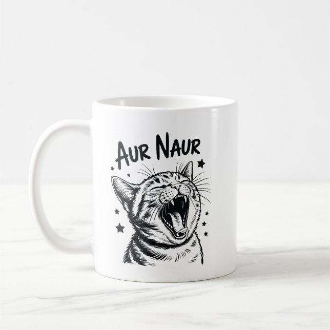 Aur Naur Funny Cat Meme Cute Cat Lover Aesthetic  Kaffeetasse (Links)