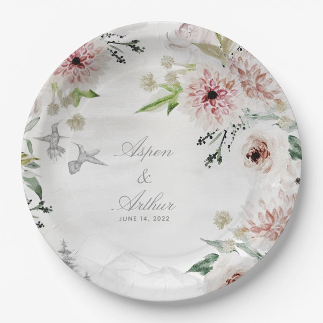 Aura der Natur Hochzeit 9 Zoll Abendessen Plate Pappteller (Vorderseite)