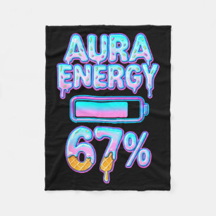 Aura Energie 67 Meme Eiscreme-Tropf 6 7 Lustig Six Fleecedecke