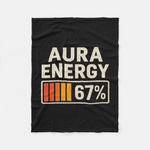 Aura Energie 67 Meme Lustig Gen Alpha Slang Retro Fleecedecke
