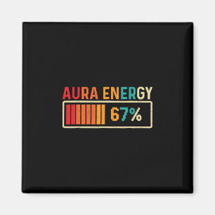 Aura Energie 67 Meme Lustig Gen Alpha Slang Retro Magnet