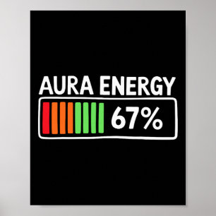 Aura Energie 67 Prozent Batterie Messgerät Spiritu Poster