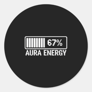 Aura Energie bei 67 Six Seven Meme Runder Aufkleber