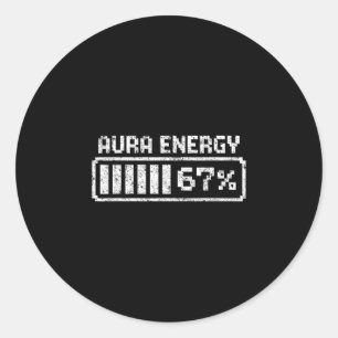 Aura Energie Sechs Sieben 67 Meme Runder Aufkleber