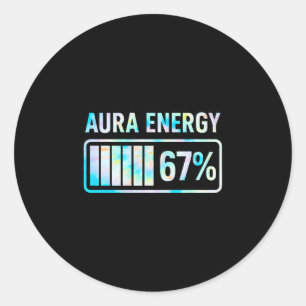 Aura Energy 67 67 Six Seven Meme Runder Aufkleber