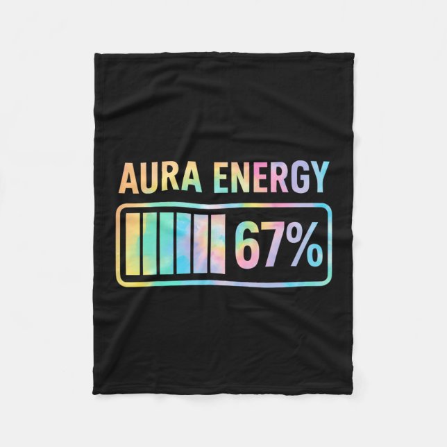Aura Energy 67 Funny Six Seven Meme Gen Alpha Slan Fleecedecke (Vorderseite)