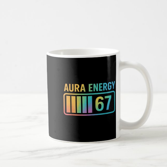 Aura Energy 67 Gen Alpha 6 7 Meme Infinite Rizz St Kaffeetasse (Rechts)