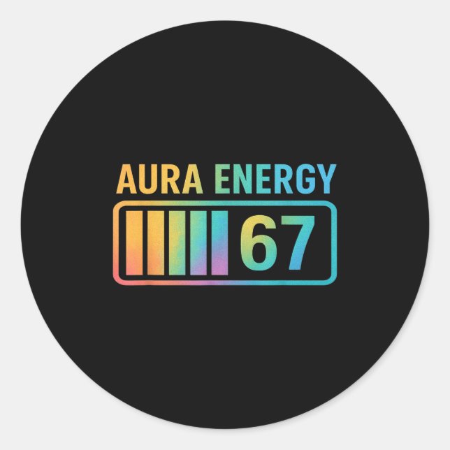 Aura Energy 67 Gen Alpha 6 7 Meme Infinite Rizz St Runder Aufkleber (Vorderseite)