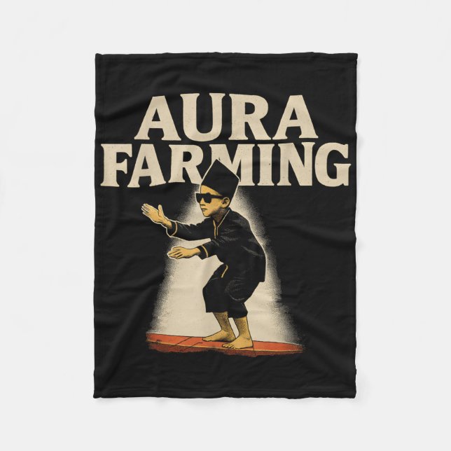 Aura Farming Indonesisches Bootsrennen Kid Meme  Fleecedecke (Vorderseite)