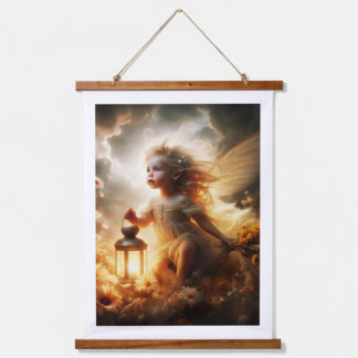 "Aura" Fine Art Baby Sky Fairy Wandteppich Mit Holzrahmen