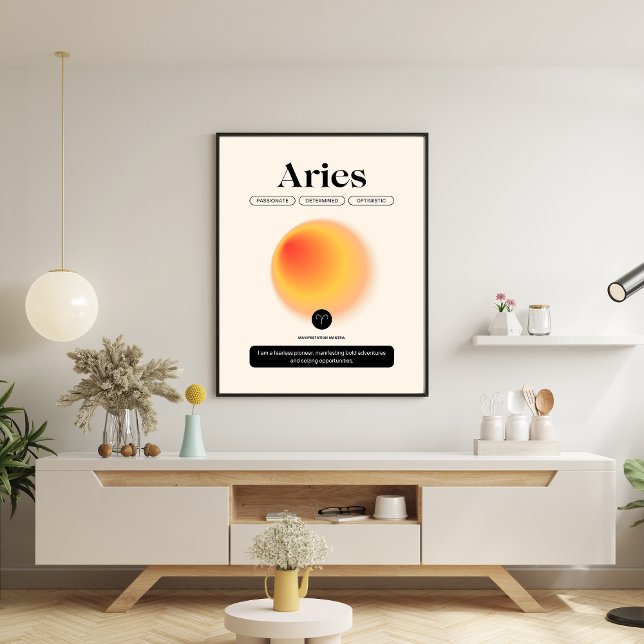 Aura Gradient Aries Zodiac Signature Art Poster (Von Creator hochgeladen)