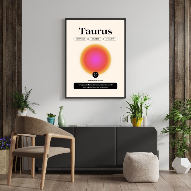 Aura Gradient Taurus Zodiac Signature Art Poster (Von Creator hochgeladen)