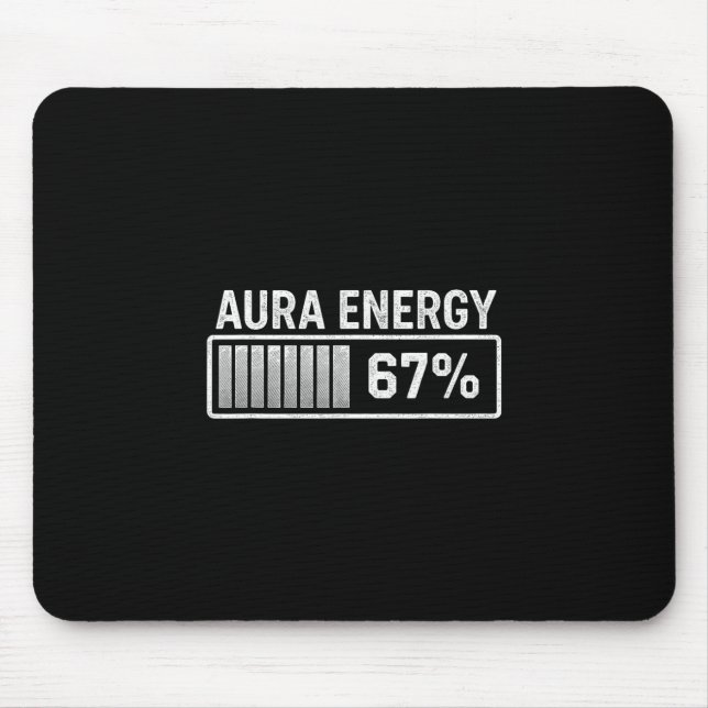 Aura mit 67 Lustiges Six Seven Meme Gen Alpha Slan Mousepad (Vorne)