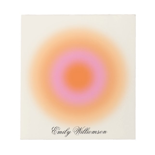 Aura Pastel Ombré Notepad Personalisiert für Kinde Notizblock (Vorderseite)