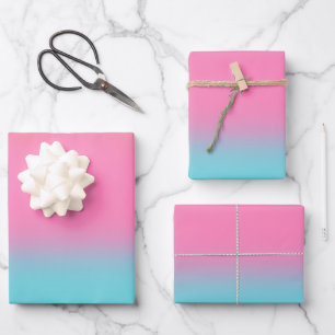 Aura rosa und blau geschenkpapier set