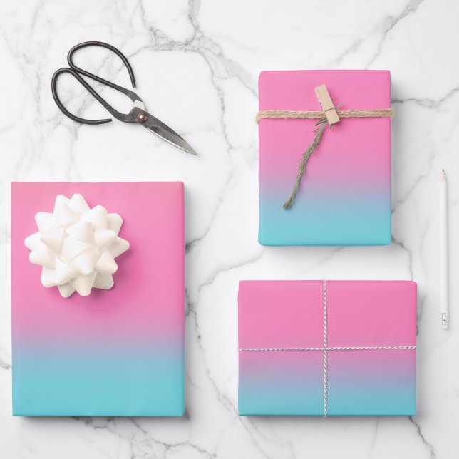 Aura rosa und blau geschenkpapier set (Vorderseite)