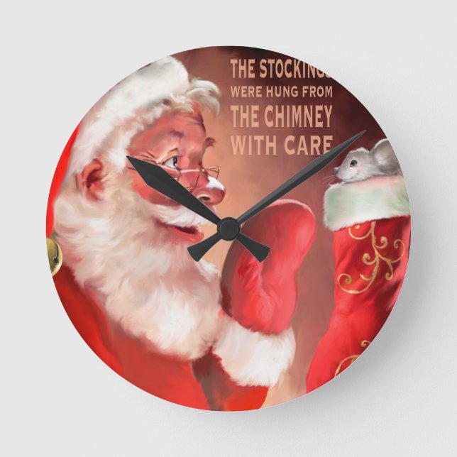 AURA Strumpfs.jpg Runde Wanduhr (Vorderseite)