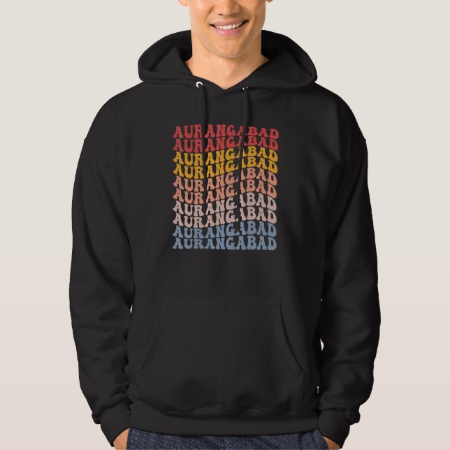 Aurangabad City Groovy Retro Hoodie (Vorderseite)