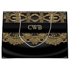 Auré Viktorianisch Black Elegante Monogram Große Geschenktüte