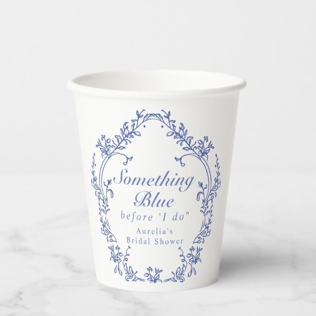 AURELIA Chinoiserie Etwas Blaues Brautparty Pappbecher (Vorderseite)