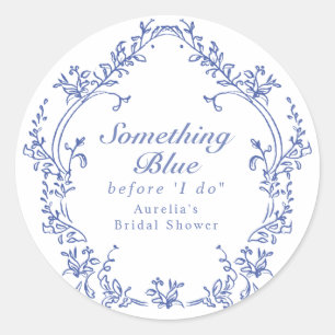 AURELIA Chinoiserie Something Blue Brautparty Runder Aufkleber