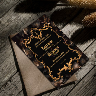 Aurelian Nightfall Gothic Weddingseinladung Schwar Einladung