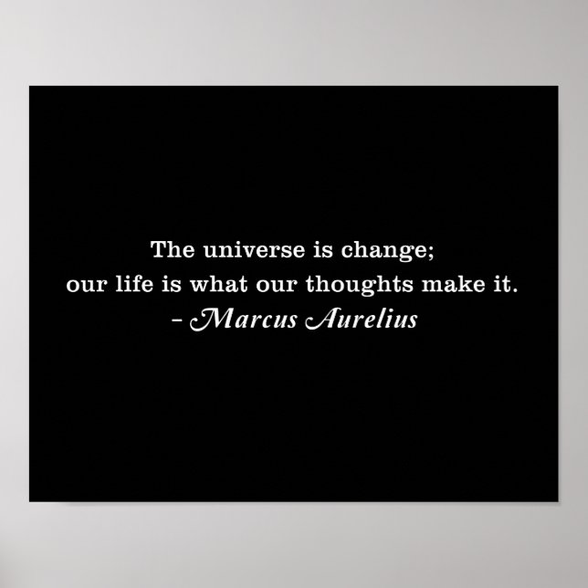 Aurelius Universe ist Change Quote Poster (Vorne)