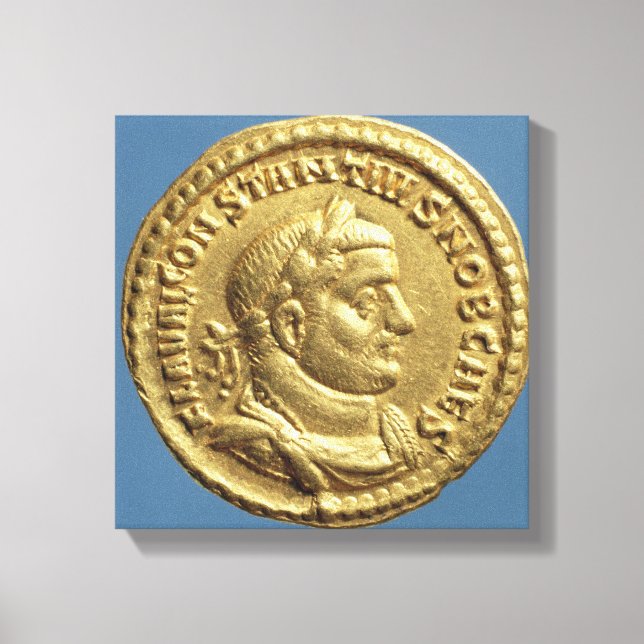Aureus von Constantius I Caesar Augustus Leinwanddruck (Vorderseite)