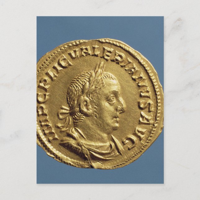 Aureus von Valerian I Postkarte (Vorderseite)