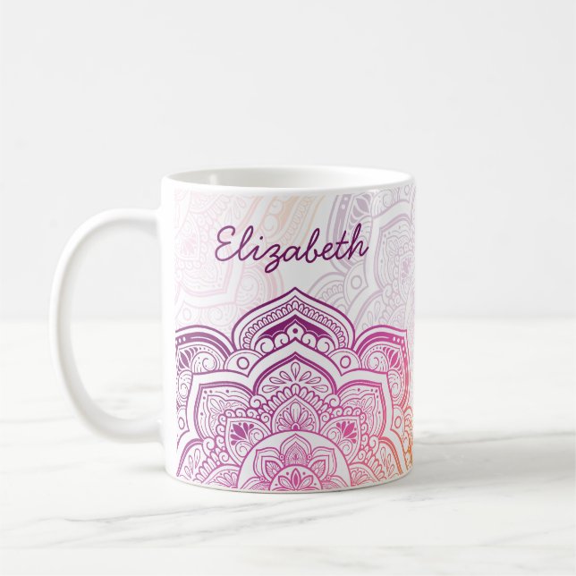 Auri Mandala 11 oz. Personalisierter Becher Kaffeetasse (Links)