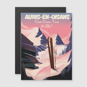 AURIS-EN-OISANS Frankreich Skiplakat Magnetkarte