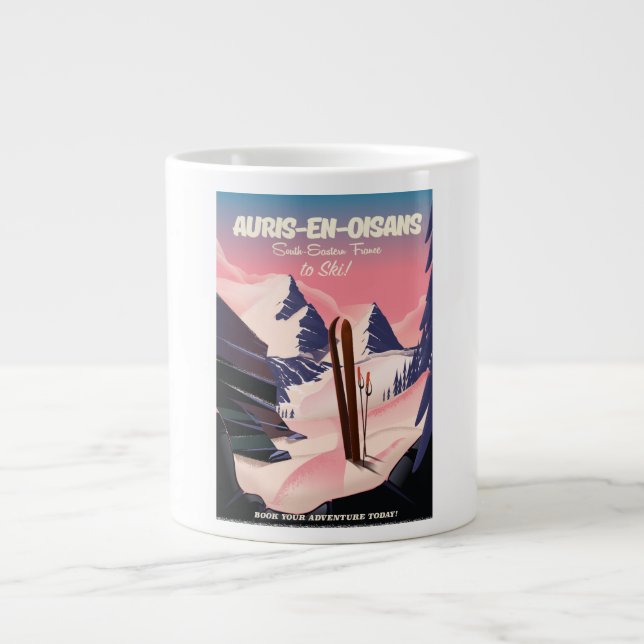 AURIS-EN-OISANS Frankreich Skiposter Jumbo-Tasse (Vorderseite)