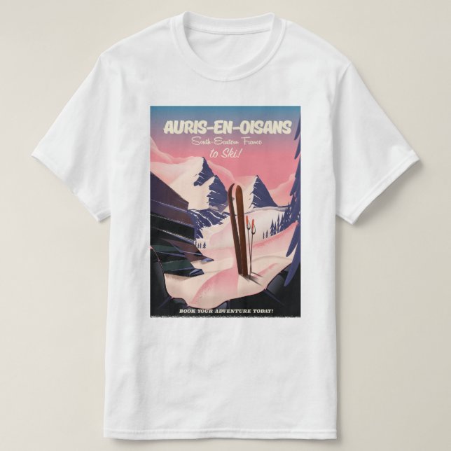 AURIS-EN-OISANS Frankreich Skiposter T-Shirt (Design vorne)